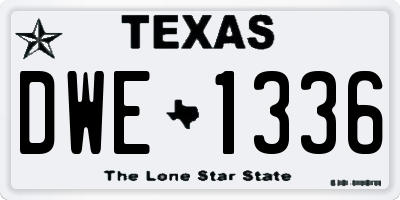 TX license plate DWE1336