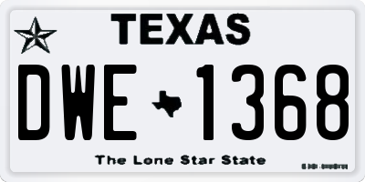 TX license plate DWE1368