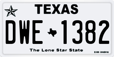 TX license plate DWE1382