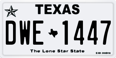 TX license plate DWE1447
