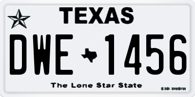 TX license plate DWE1456