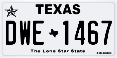 TX license plate DWE1467