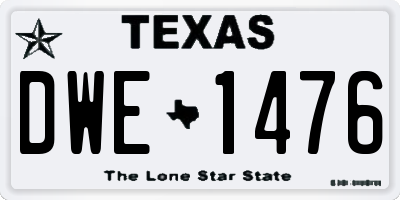 TX license plate DWE1476