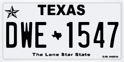 TX license plate DWE1547
