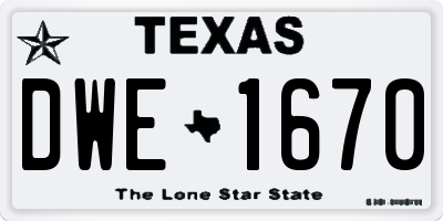 TX license plate DWE1670