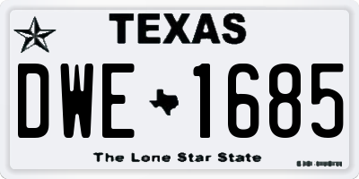 TX license plate DWE1685