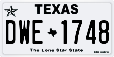 TX license plate DWE1748