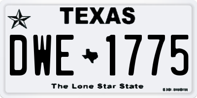 TX license plate DWE1775