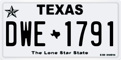 TX license plate DWE1791