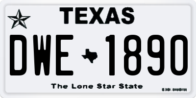 TX license plate DWE1890