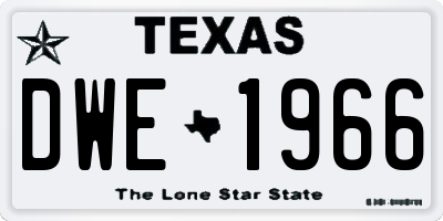 TX license plate DWE1966