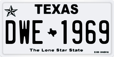 TX license plate DWE1969