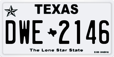 TX license plate DWE2146