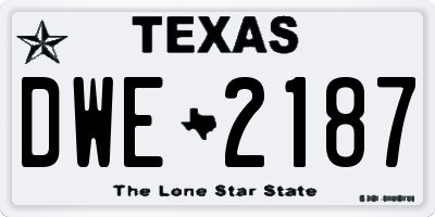 TX license plate DWE2187