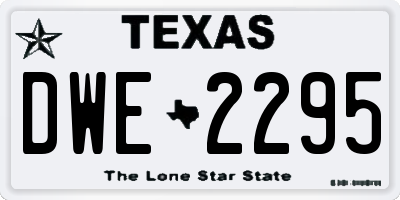 TX license plate DWE2295