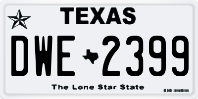 TX license plate DWE2399