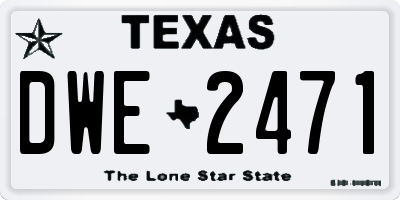 TX license plate DWE2471