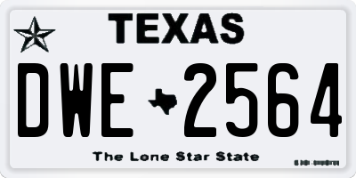 TX license plate DWE2564