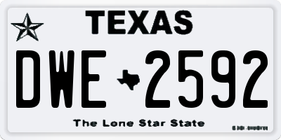 TX license plate DWE2592