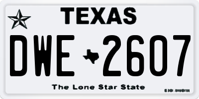 TX license plate DWE2607