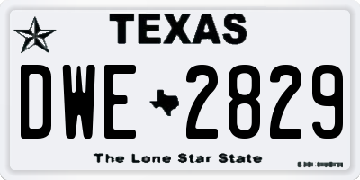 TX license plate DWE2829