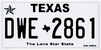 TX license plate DWE2861