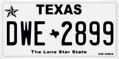 TX license plate DWE2899