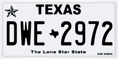 TX license plate DWE2972