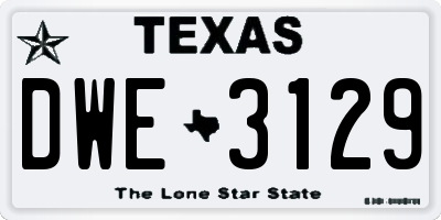 TX license plate DWE3129