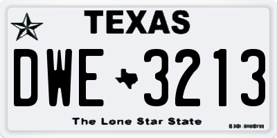 TX license plate DWE3213