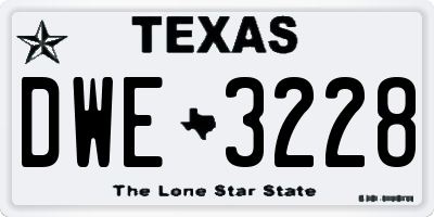 TX license plate DWE3228