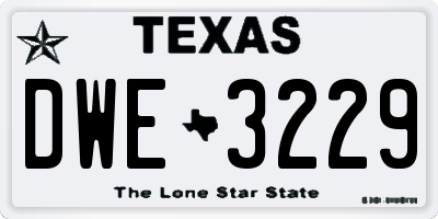 TX license plate DWE3229