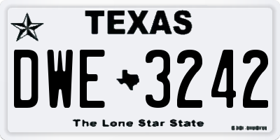 TX license plate DWE3242