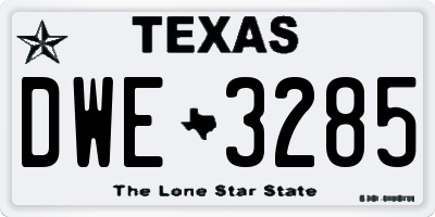 TX license plate DWE3285