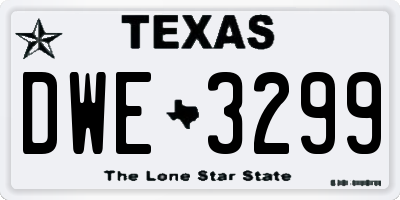 TX license plate DWE3299
