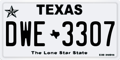 TX license plate DWE3307