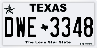 TX license plate DWE3348