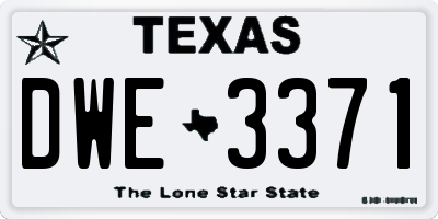 TX license plate DWE3371