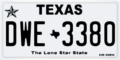 TX license plate DWE3380