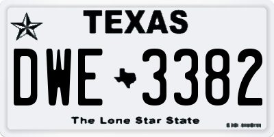 TX license plate DWE3382