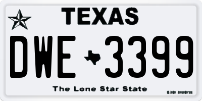 TX license plate DWE3399