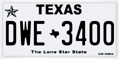 TX license plate DWE3400