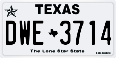 TX license plate DWE3714