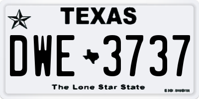 TX license plate DWE3737