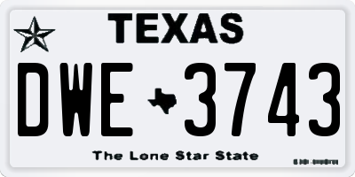 TX license plate DWE3743