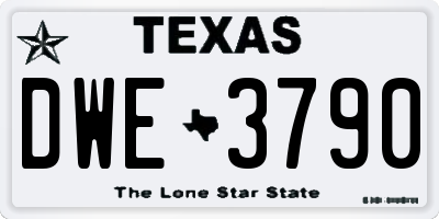 TX license plate DWE3790