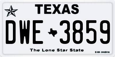 TX license plate DWE3859