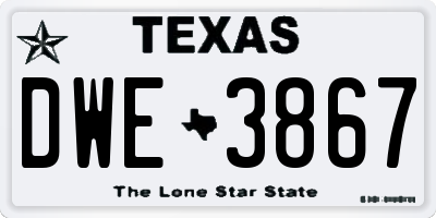 TX license plate DWE3867