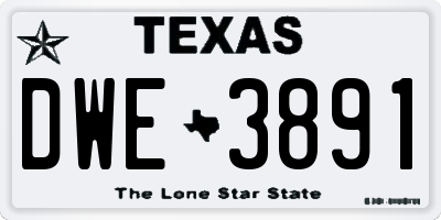 TX license plate DWE3891