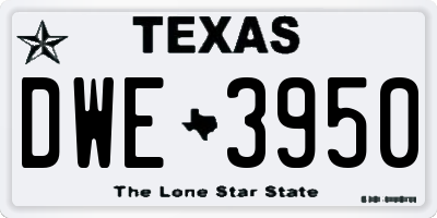 TX license plate DWE3950